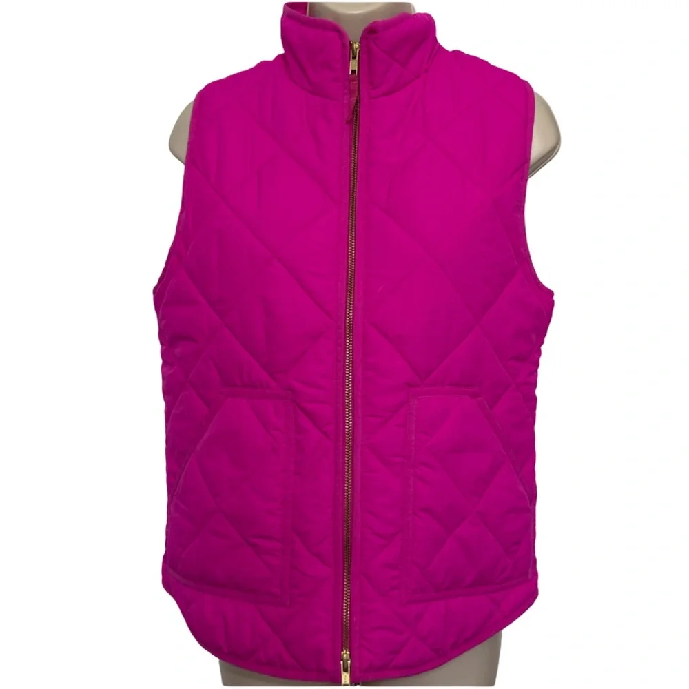 J. Crew Hot Pink Puffer Vest - Picture 4 of 8